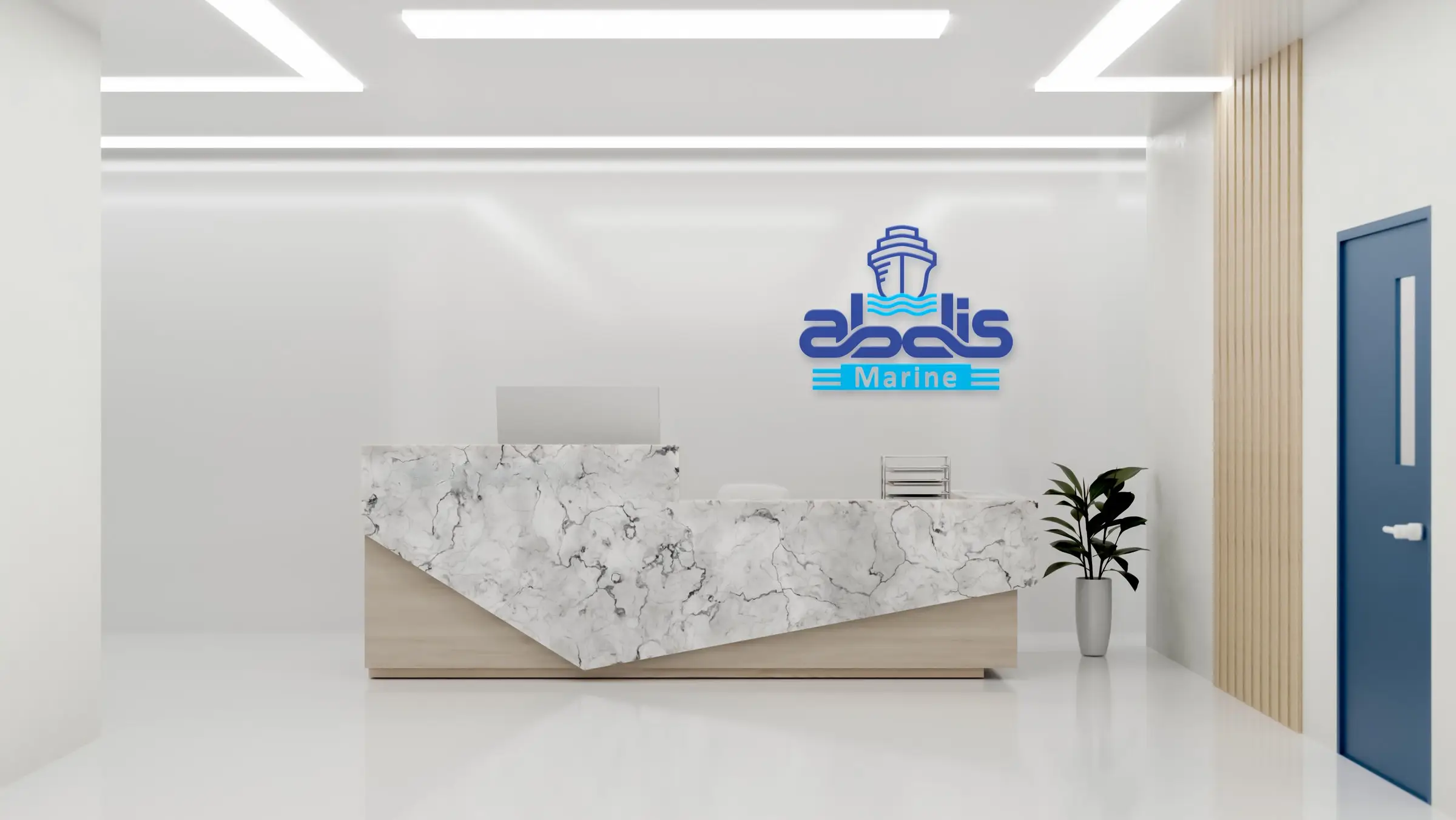 سالن پذیرش دفتر مرکزی آبدیس مارین در تهران
